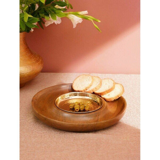 Buy Brown Hand Crafted Mango Wood Chip & Dip