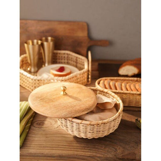 Buy Brown Wood Solid Plates