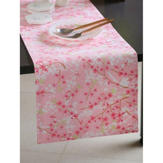 Buy Pink Cotton Printed Table Runner