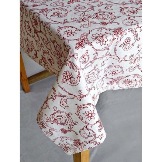 Buy Red Cotton Rectangle Printed Table Cloth