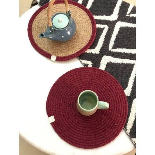 Buy Red Rectangle Cotton Mats
