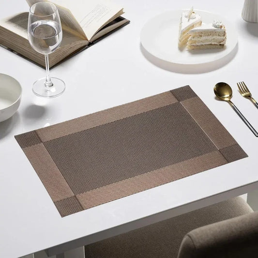Buy Samba Brown, Rectangular PVC Dining Table Placemat – Set of 6