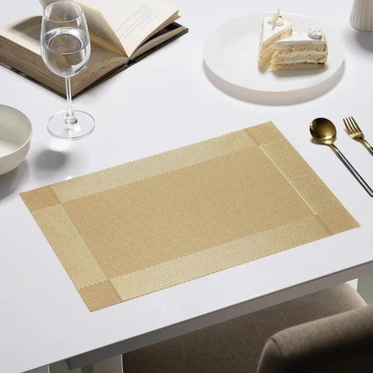 Buy Samba Golden, Rectangular PVC Dining Table Placemat – Set of 6