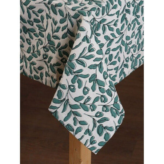 Buy Sea Green Cotton Rectangle Table Cloth