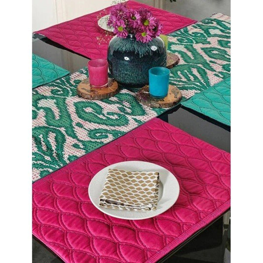 Buy Sea Green Rectangle Cotton Woven Mats