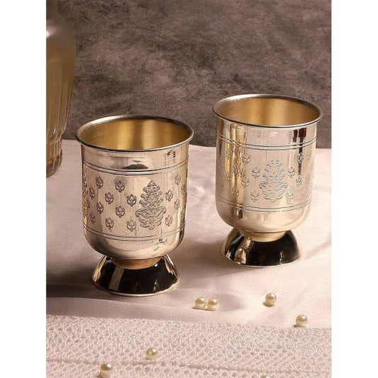 Buy Silver Hand Crafted Brass Glass/Tumbler