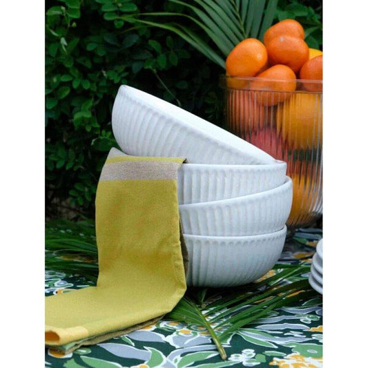 Buy White Ceramic Round Hand Crafted Serveware Plates