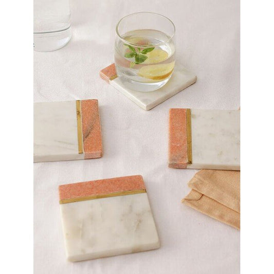 Buy White Marble Coaster & Trivet