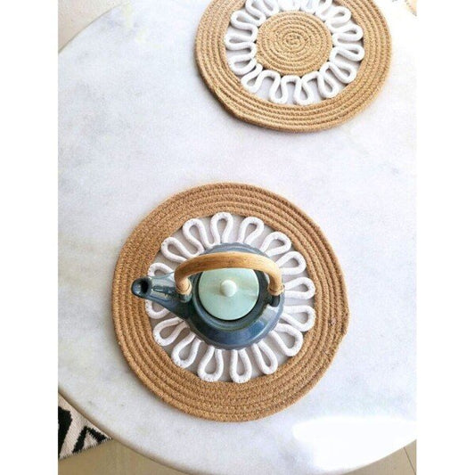 Buy White Round Cotton Mats