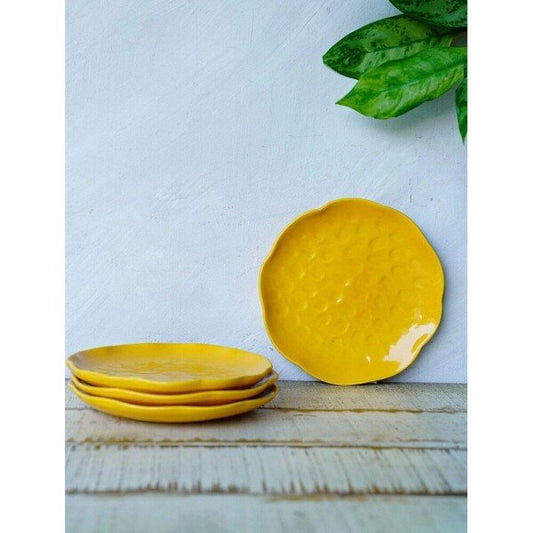 Buy Yellow Ceramic Hand Crafted Plates