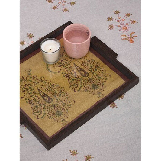 Buy Yellow Wood Table Top Tray/Platter